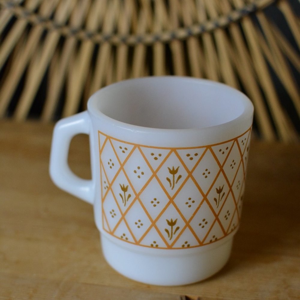 Orange Milk Glass Mug
